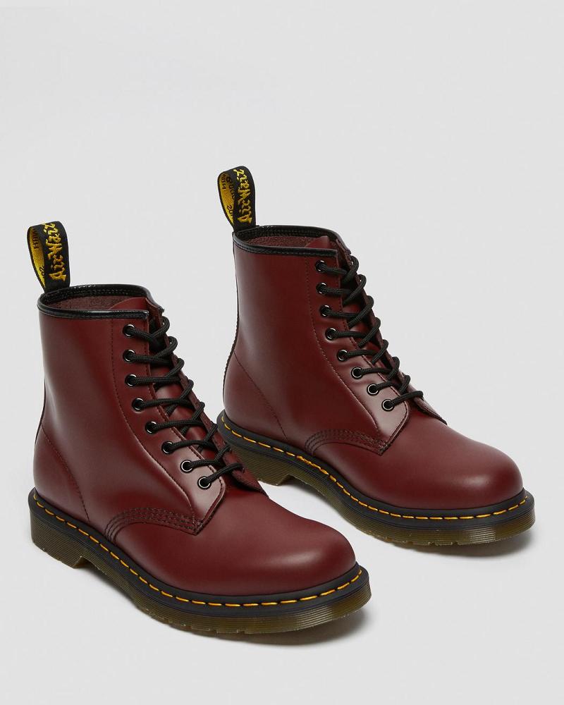 Dr Martens 1460 Smooth Læder Snørestøvler Dame Lyserød Rød | DK 206GSO